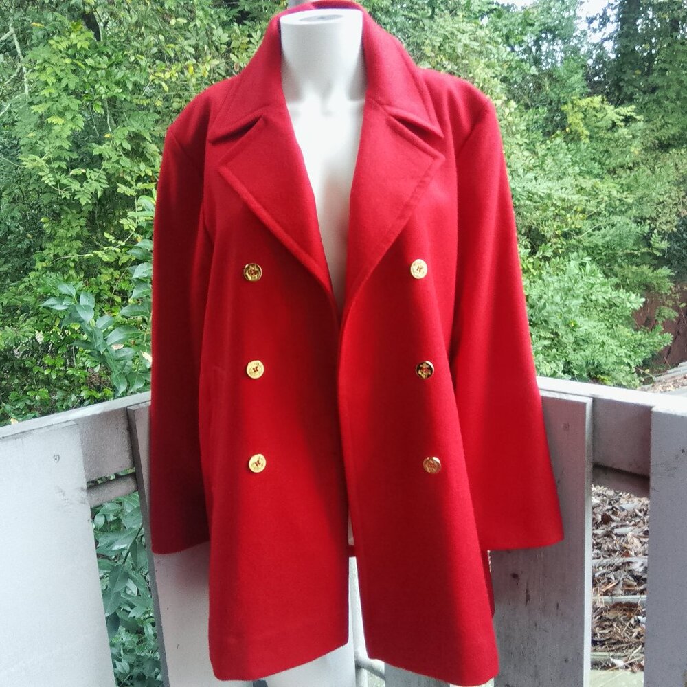 Pendleton Virgin Wool Double Breasted Red Blazer … - image 1